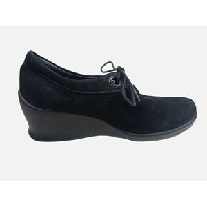 Wolky Black Suede Wedge Shoes US 7-7.5M Hope Pombai